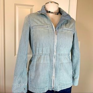 GAP pin striped utility jacket w/cinch waist
